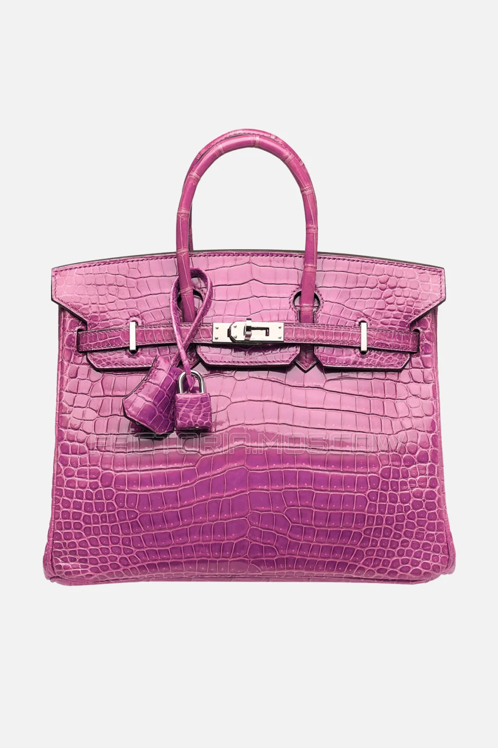 Hermes Birkin 25 Shiny Violet Porosus Crocodile PHW