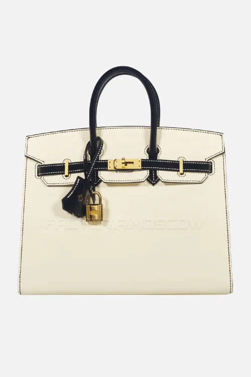 Hermes Birkin Sellier 25 Epsom Nata/Black GHW