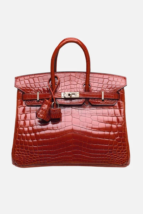 Hermes Birkin 25 Shiny Rouge H Niloticus Crocodile PHW