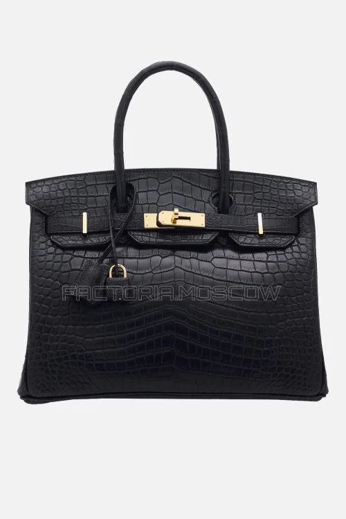 Hermes Birkin 30 Matte Bleu Marine Porosus Crocodile GHW