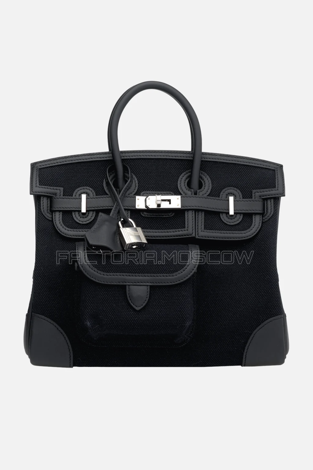 Hermes Birkin Cargo 25 Black Canvas/Swift Cargo PHW