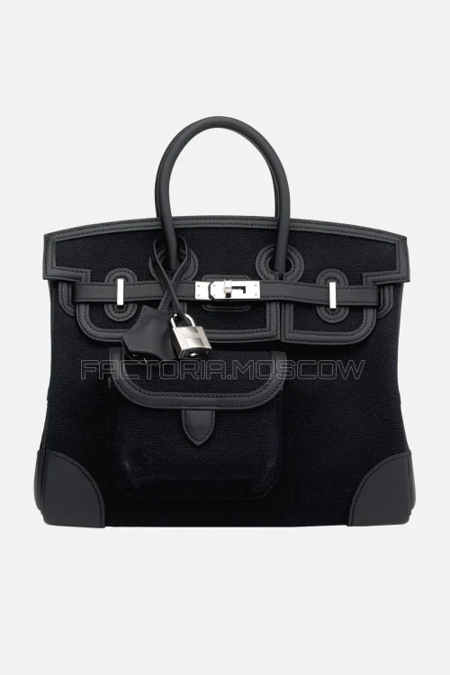 Hermes Birkin Cargo 25 Black Canvas/Swift Cargo PHW