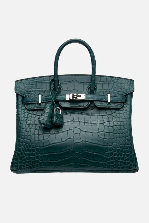 Hermes HSS Birkin 25 Matte Alligator Vert Cypress/Bleu Saint Cyr PHW