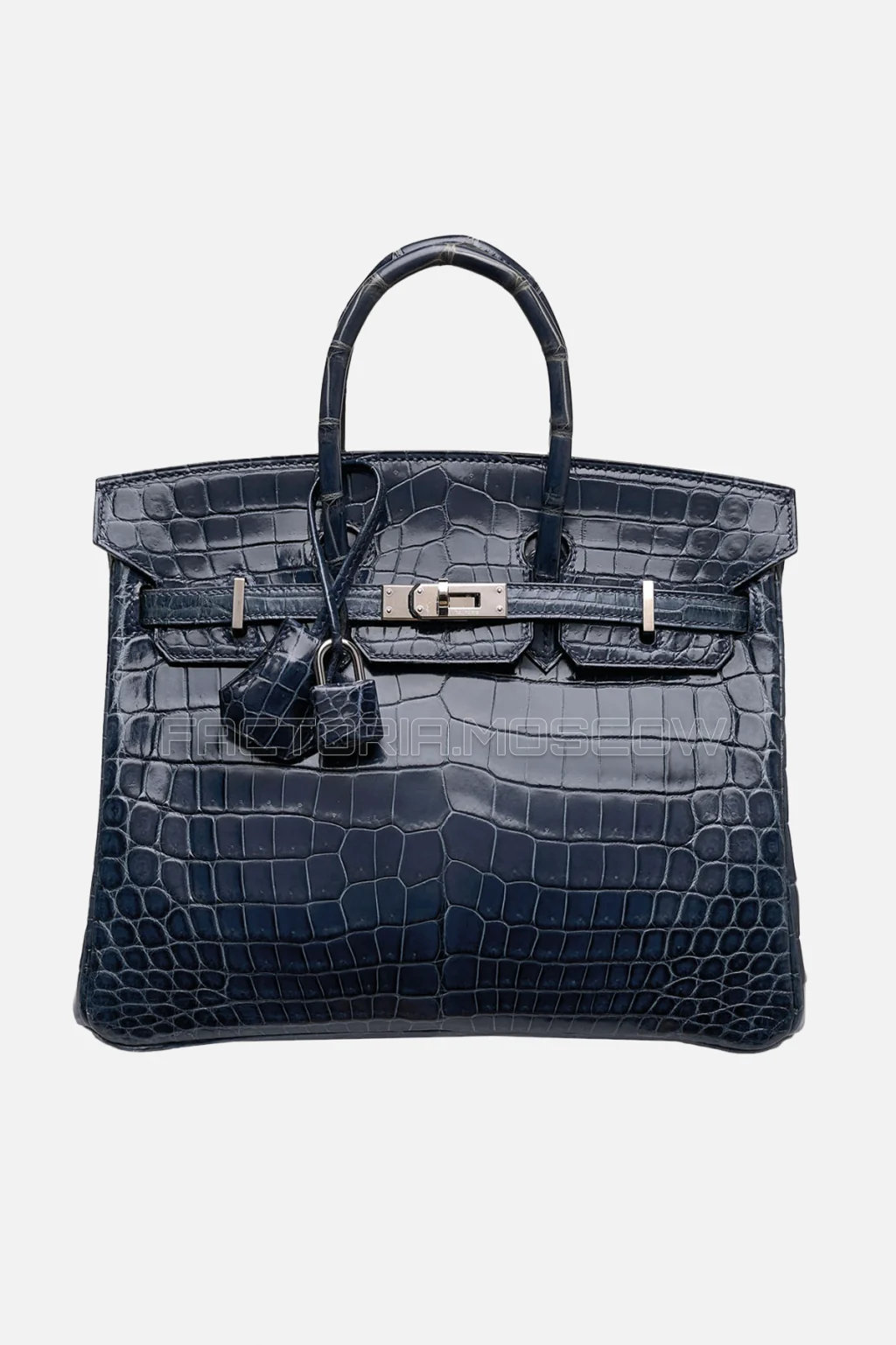 Hermes Birkin 25 Shiny Bleu Abysse Niloticus Crocodile PHW
