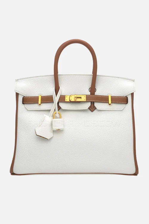 Hermes HSS Birkin 25 Clemence White/Gold GHW