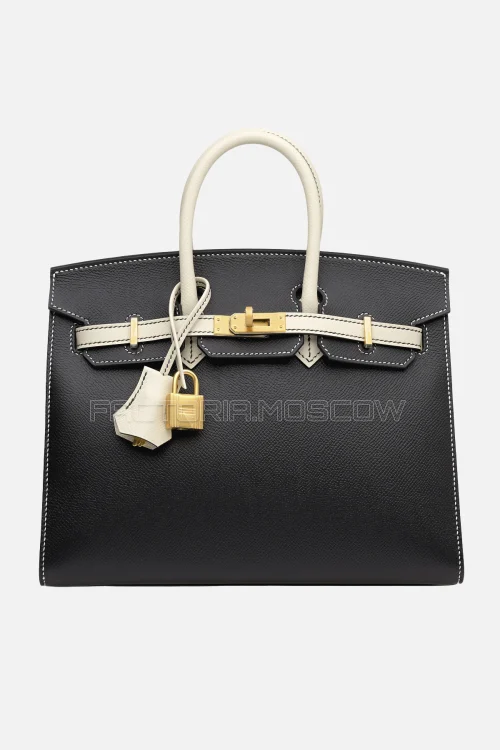 Hermes HSS Birkin Sellier 25 Epsom Black/Nata GHW