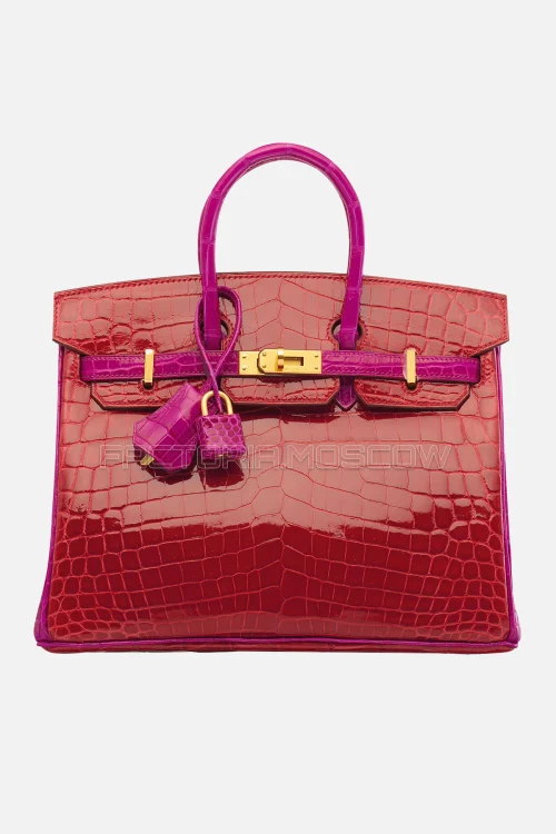 Hermes HSS Birkin 25 Shiny Braise/Rose Sheherazade Niloticus Crocodile GHW