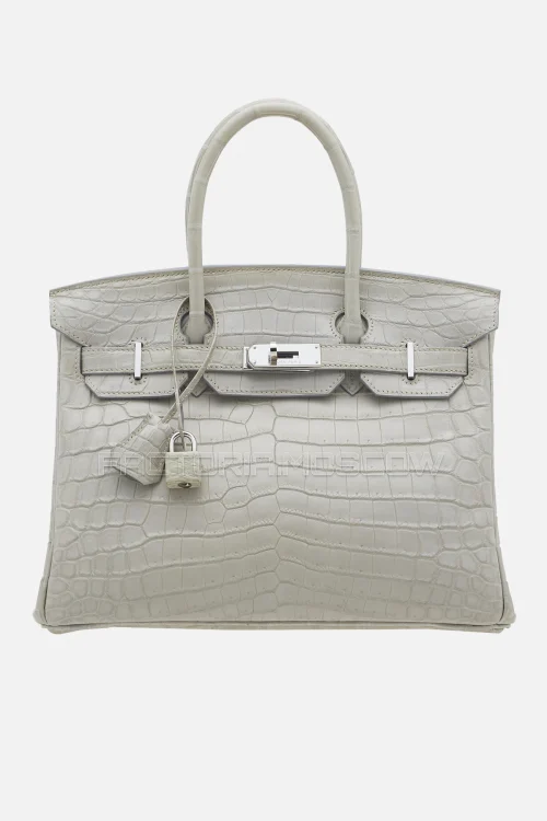 Hermes Birkin 30 Beton Niloticus Crocodile PHW