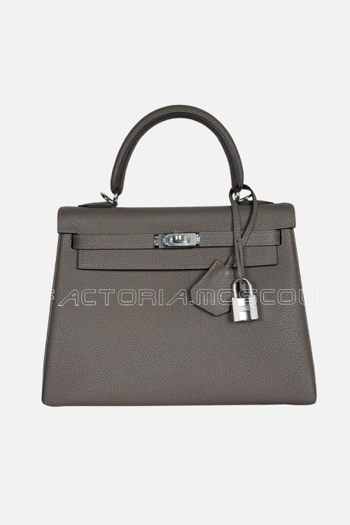 Hermes Kelly Retourne 25 Togo Colour Gris Etain PHW