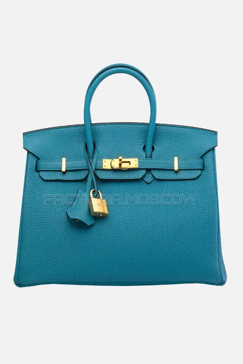 Hermes Birkin 25 Clemence Bleu De Galice GHW