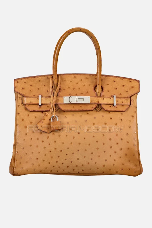 Hermes Birkin 30 Cognac Ostrich PHW