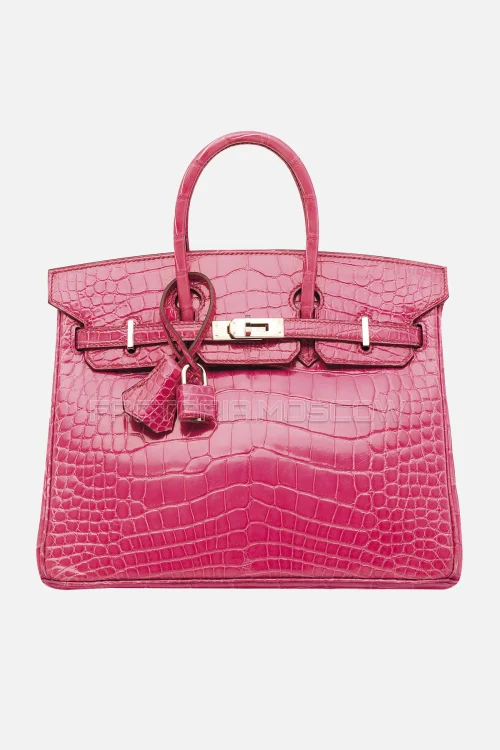 Hermes Birkin 25 Shiny Rose Tyrien Niloticus Crocodile PHW