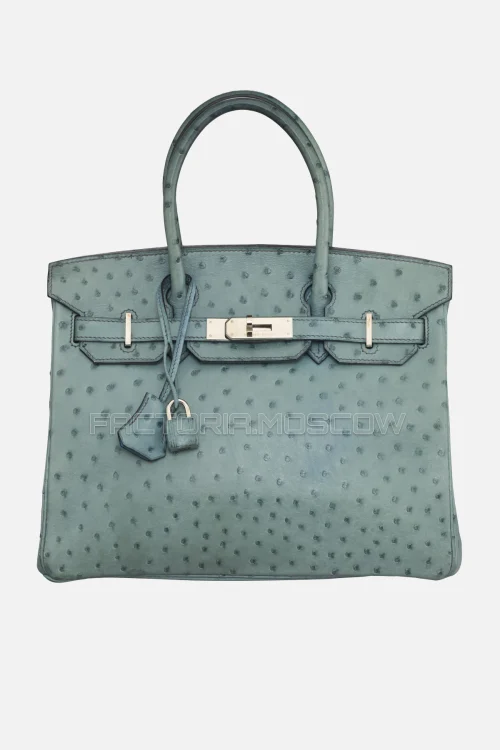 Hermes Birkin 30 Bleu Jeans Ostrich PHW