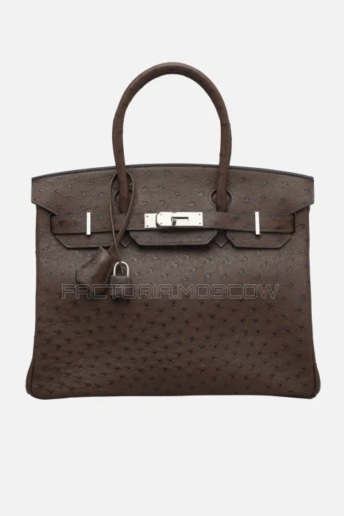 Hermes Birkin 30 Marron Fonce Ostrich PHW