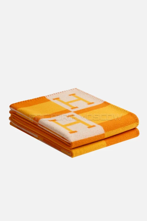 Hermes Avalon Bayadere blanket Colour Ambre
