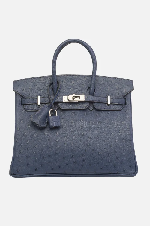 Hermes Birkin 25 Ostrich Bleu De Malte PHW