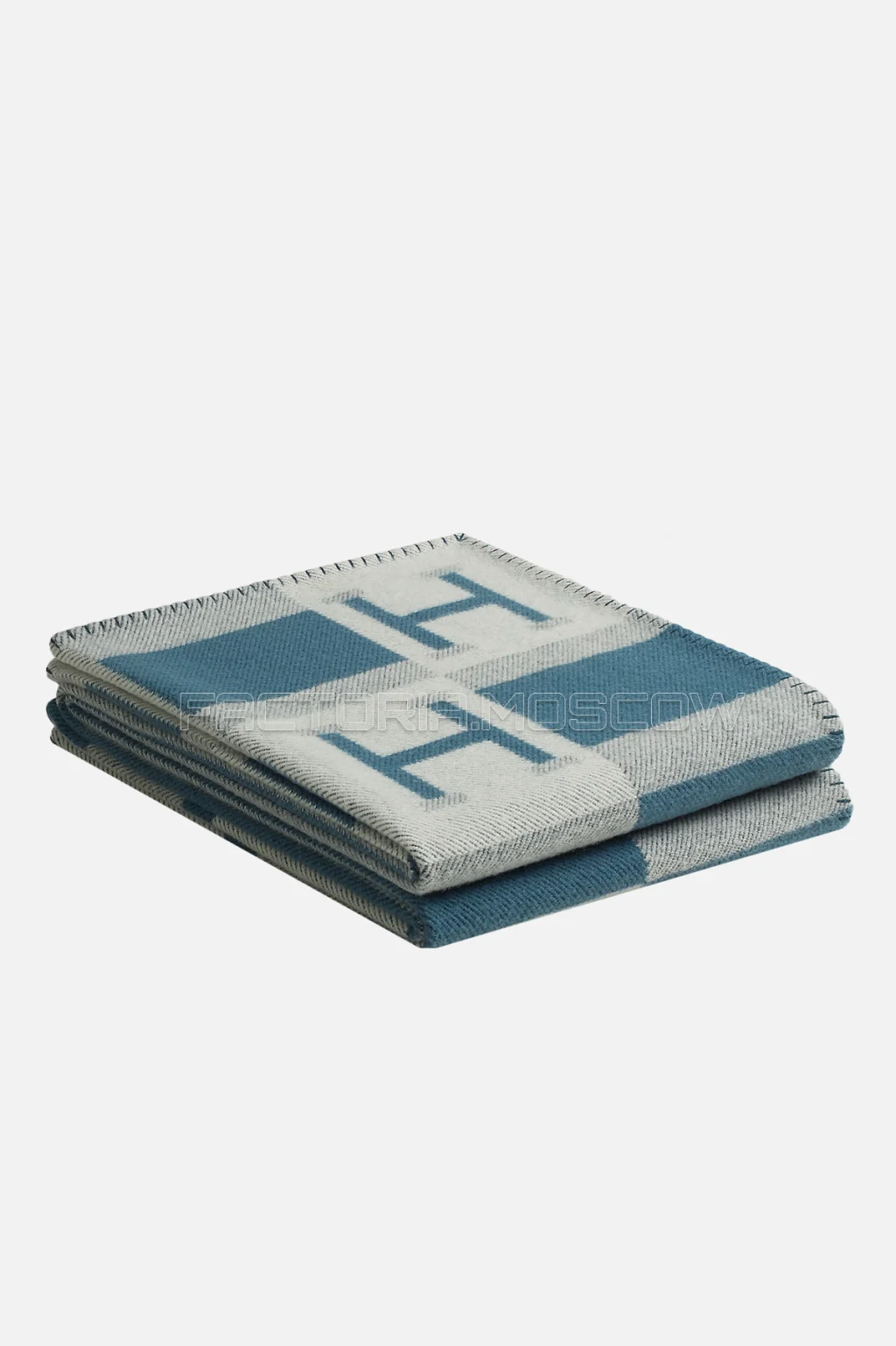 Hermes Avalon Bayadere blanket Colour Bleu Baltique