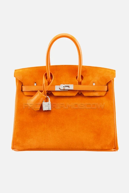 Hermes Birkin 25 Veau Doblis/Veau Box Calf Orange H PHW