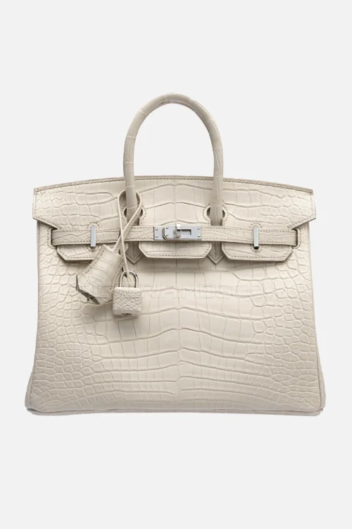 Hermes Birkin 25 Alligator Matte Beton PHW