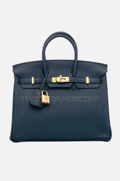 Hermes Birkin 25 Clemence Bleu De Malte GHW