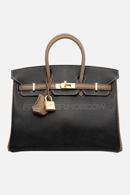 Hermes HSS Birkin 25 Chevre Black/Etoupe GHW