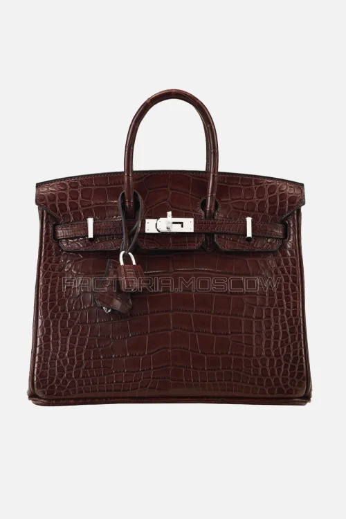 Hermes Birkin 25 Alligator Matte Bordeaux PHW