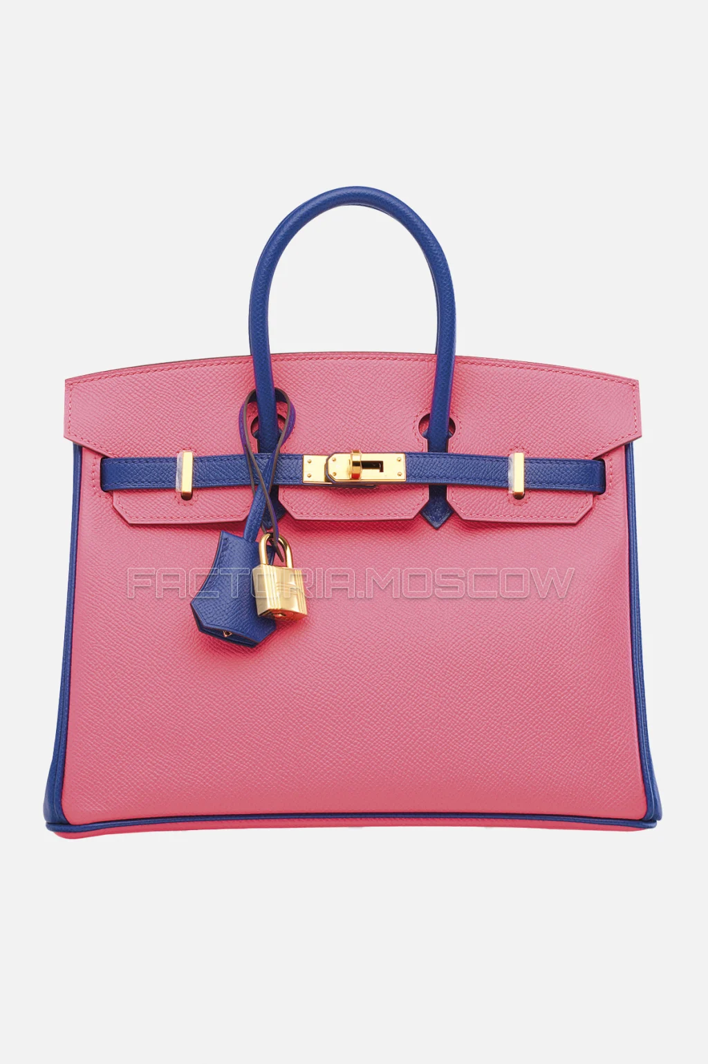 Hermes HSS Birkin 25 Epsom Rose Azalee/Bleu Electrique GHW