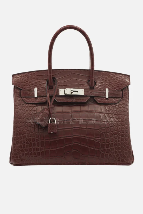 Hermes Birkin 30 Matte Alligator Bordeaux PHW