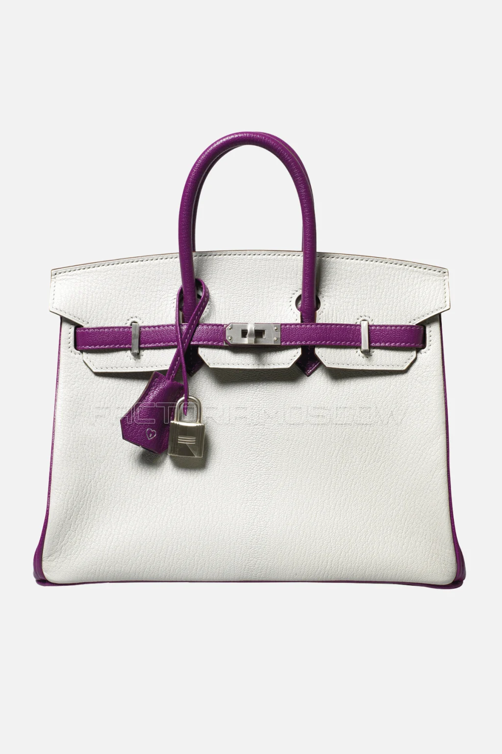 Hermes Birkin 25 Chevre Gris Perle/Anemone PHW
