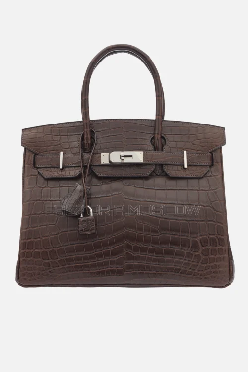 Hermes Birkin 30 Matte Ébene Niloticus Crocodile PHW