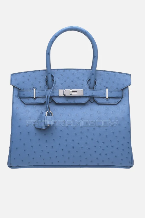 Hermes Birkin 30 Bleu Mykonos Ostrich PHW