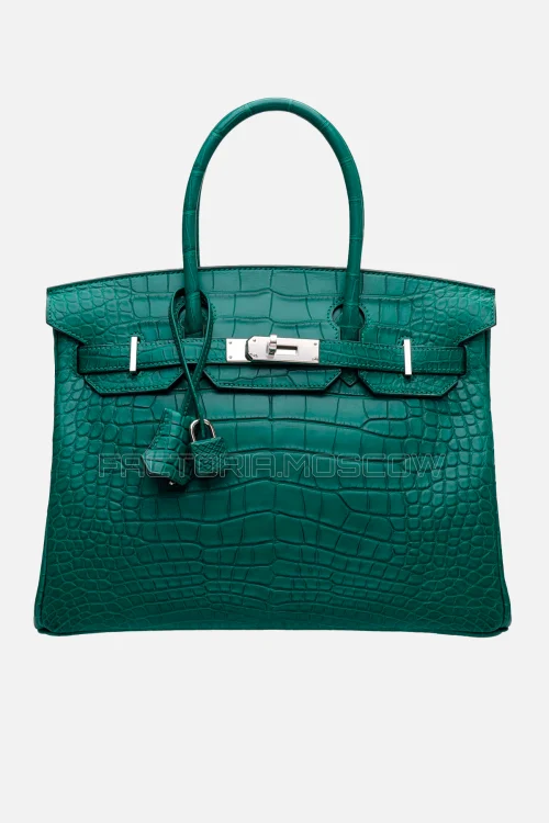 Hermes Birkin 30 Matte Malachite Alligator PHW