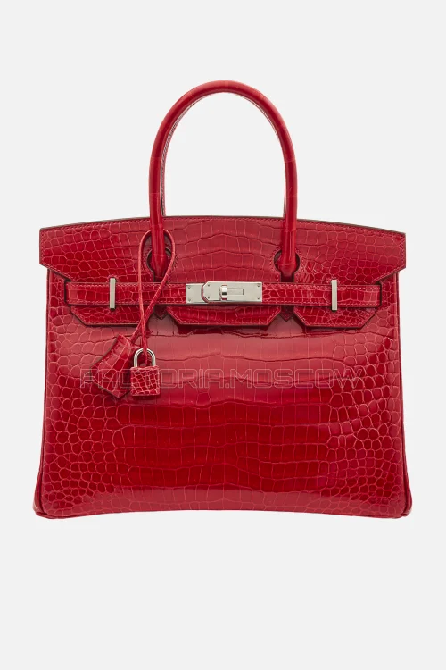 Hermes Birkin 30 Shiny Braise Porosus Crocodile PHW