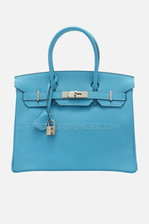 Hermes Birkin 30 Bleu Azteque Chevre PHW