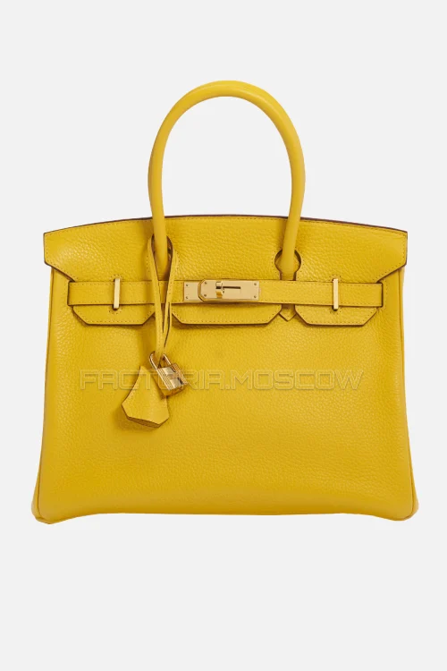 Hermes Birkin 30 Jaune D'Or Clemence GHW