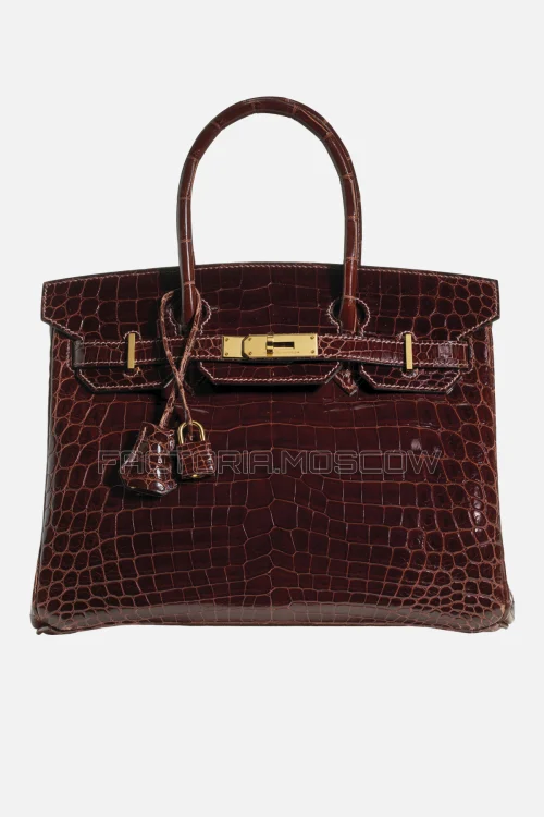Hermes Birkin 30 Shiny Havane Niloticus Crocodile GHW