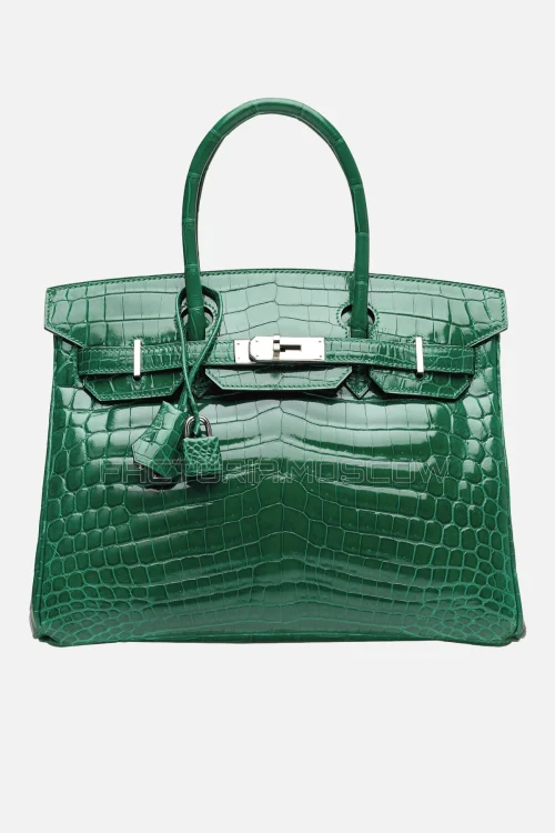 Hermes Birkin 30 Shiny Vert Émeraude Niloticus Crocodile PHW