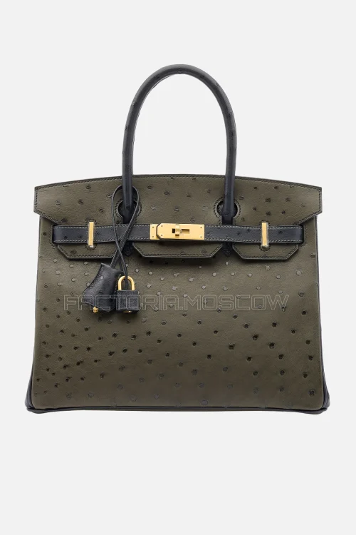 Hermes Birkin 30 Vert Veronese/Bleu Nuit Ostrich GHW