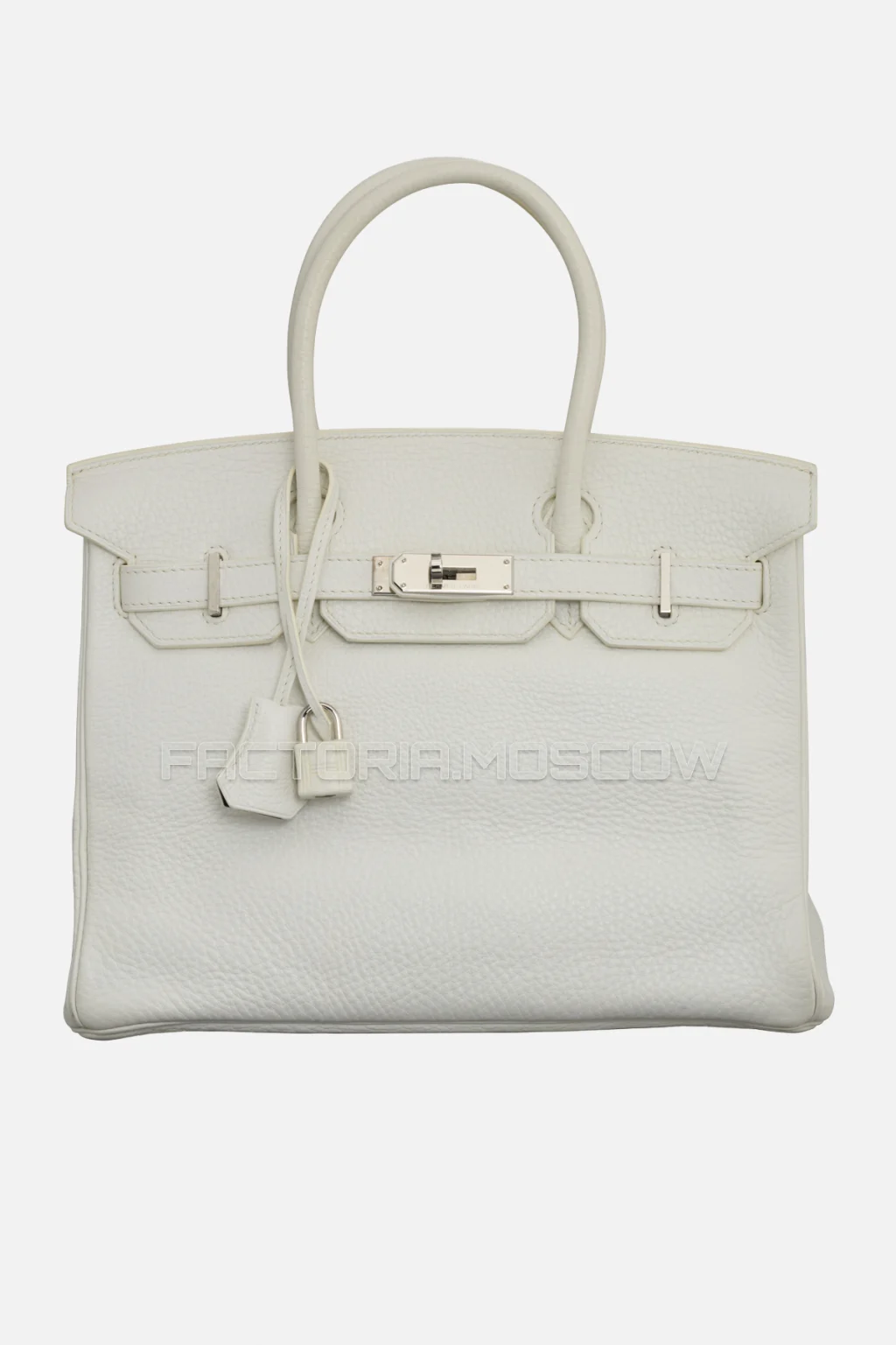Hermes Birkin 30 White/Bleu Marine Clemence PHW