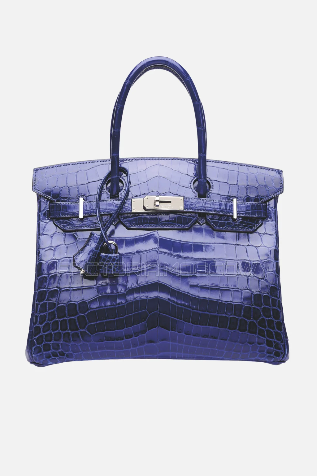 Hermes Birkin 30 Shiny Bleu Électrique Niloticus Crocodile PHW