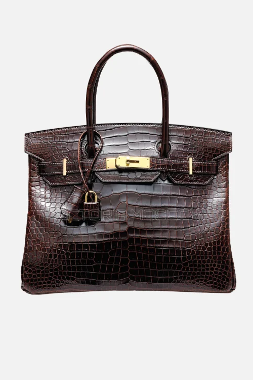Hermes Birkin 30 Shiny Cocoan Porosus Crocodile GHW