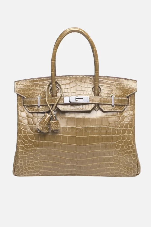 Hermes Birkin 30 Shiny Ficelle Niloticus Crocodile PHW