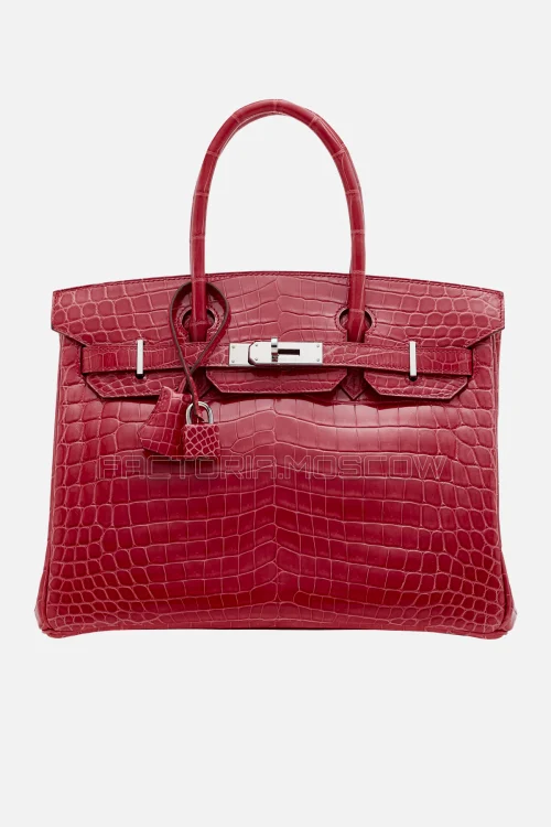 Hermes Birkin 30 Shiny Bougainvillier Niloticus PHW