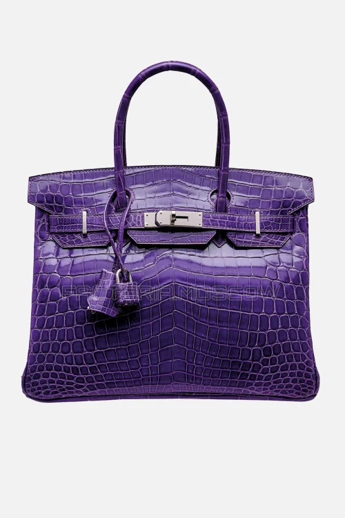 Hermes Birkin 30 Shiny Violet Niloticus Crocodile PHW