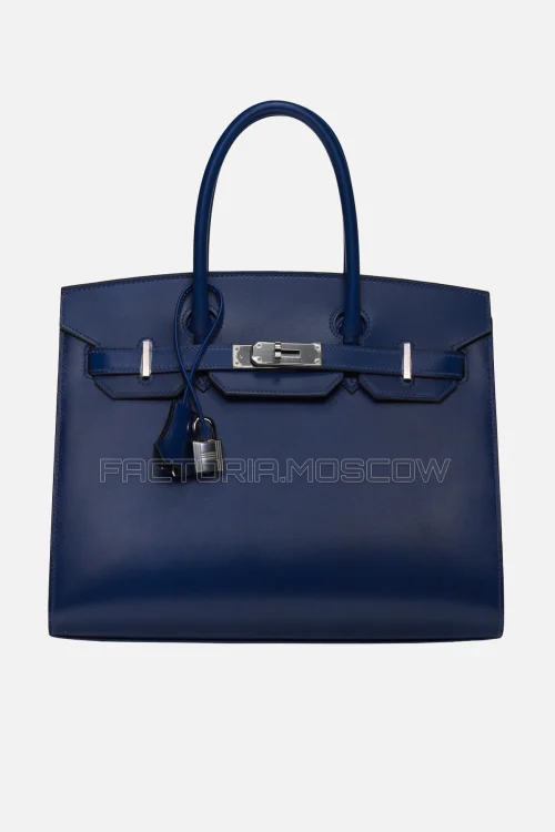 Hermes Birkin Sellier 30 Bleu Saphir Calf Box PHW