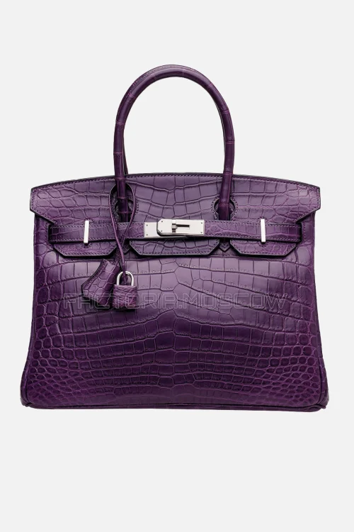 Hermes Birkin 30 Matte Amethyste Niloticus Crocodile PHW