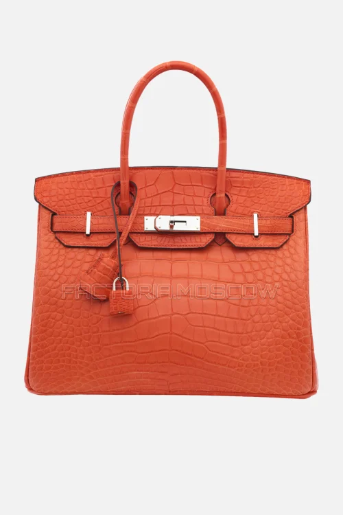 Hermes Birkin 30 Matte Orange Poppy Alligator PHW