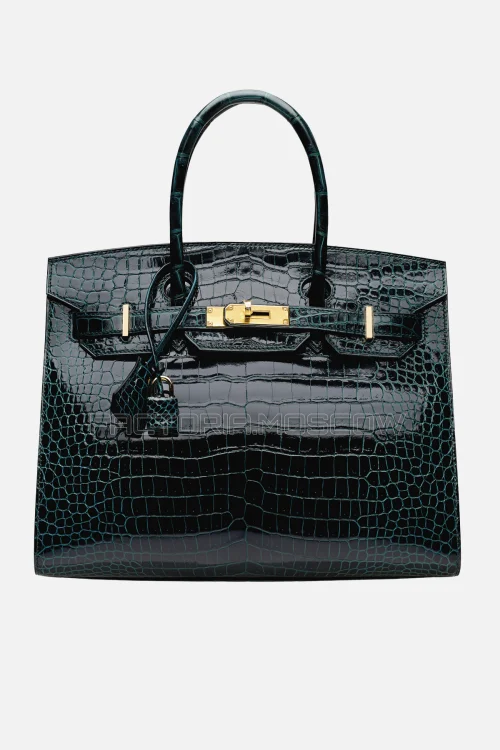 Hermes Birkin Sellier 30 Vert Rousseau Porosus Crocodile GHW