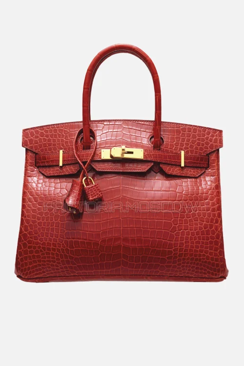 Hermes Birkin 30 Shiny Sanguine Porosus Crocodile GHW