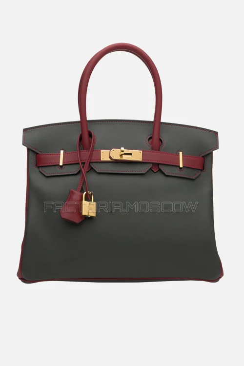 Hermes Birkin 30 Black/Rouge Grenat Swift GHW